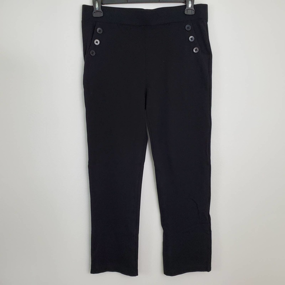 Betabrand Sailor Front Yoga Pants XL Front Pockets Black Career Comfort Stretch